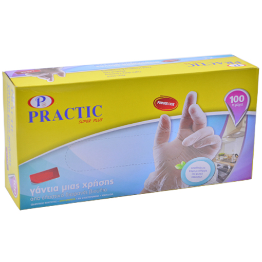 PRACTIC ΓΑΝΤΙΑ ΒΙΝΙΛΙΟΥ ΔΙΑΦΑΝΕΣ ΑΠΟΥΔΡΑΡΙΣΤΑ X-LARGE - (100τεμ.)
