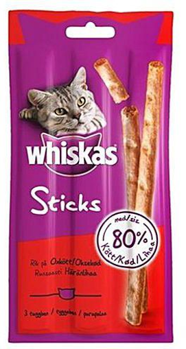 WHISKAS ΓΑΤΟΤΡΟΦΗ STICKS 18gr. - (ΜΟΣΧΑΡΙ)