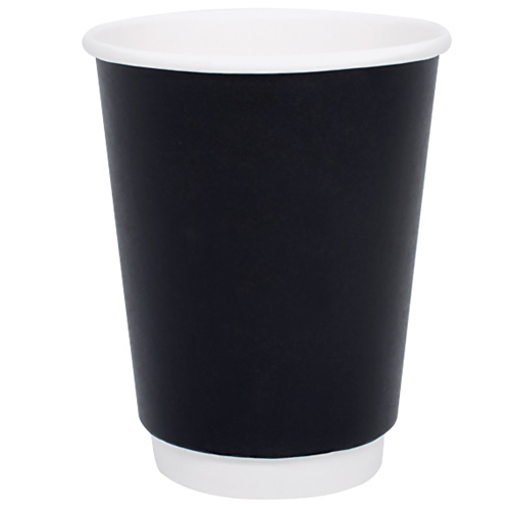 ΠΟΤΗΡΙ ΧΑΡΤΙΝΟ ΜΑΥΡΟ (DOUBLE WALL)-(12οz-14oz) - (25τεμ.)