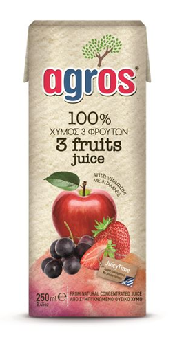 AGROS ΧΥΜΟΣ 250ml - (ΜΗΛΟ-ΣΤΑΦΥΛΙ-ΦΡΑΟΥΛΑ)