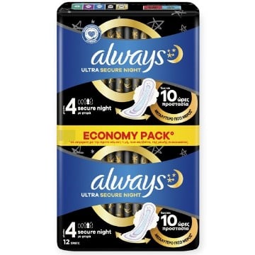 ALWAYS ULTRA DUO PACK (12τεμ.) - (SECURE NIGHT)