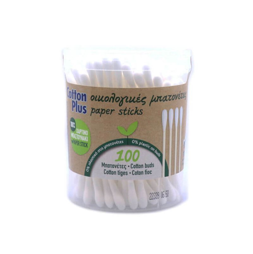 COTTON PLUS ΩΤΟΚΑΘΑΡΙΣΤΕΣ 100τεμ. - (FLAT BAZAKI)