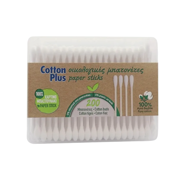 COTTON PLUS ΩΤΟΚΑΘΑΡΙΣΤΕΣ 200ΤΜΧ - (KAΣETINA) (PAPER STICK)