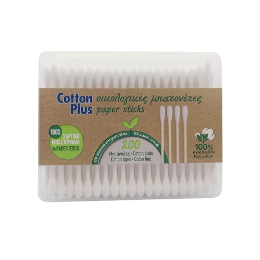 COTTON PLUS ΩΤΟΚΑΘΑΡΙΣΤΕΣ 200ΤΜΧ - (KAΣETINA) (PAPER STICK)
