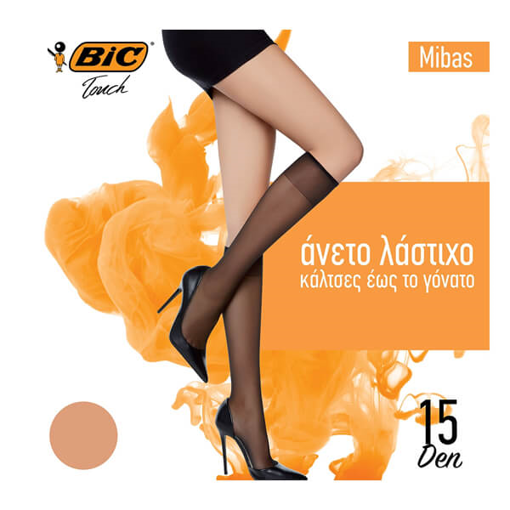 BIC ΚΑΛΤΣΑΚΙ MIBAS 15DEN ONE SIZE - (ΜΕΛΙ)