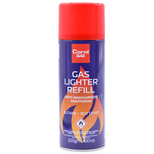 CORAL GAS ΑΕΡΙΟ ΑΝΑΠΛΗΡΩΣΗΣ ΑΝΑΠΤΗΡΩΝ 220gr. - (400ml)