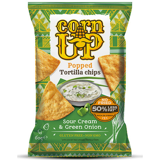 CORN UP ΤΟΡΤΙΓΙΑ ΤΣΙΠΣ 60gr. - (SOUR CREAM & GREEN ONION)