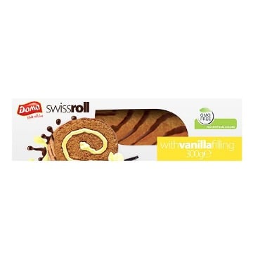 DOMA SWISS ROLL 300gr. - (ΚΑΚΑΟ ΜΕ ΒΑΝΙΛΙΑ)