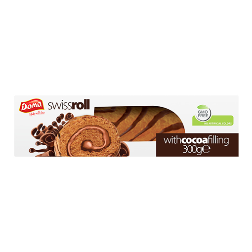 DOMA SWISS ROLL 300gr. - (ΚΑΚΑΟ ΜΕ ΚΑΚΑΟ)