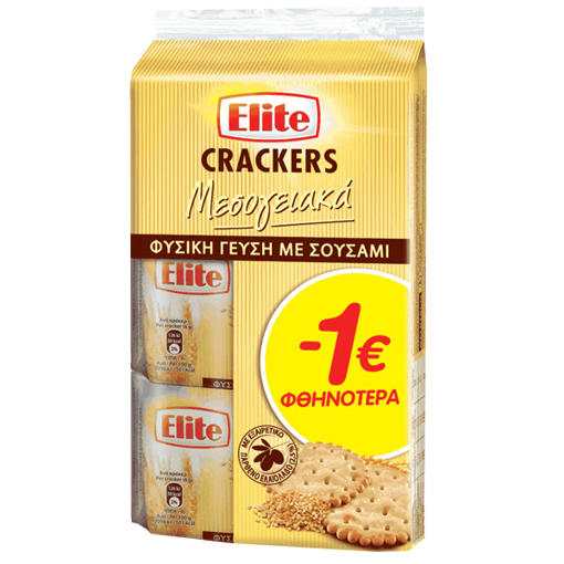 ELITE CRACKERS ΜΕΣΟΓ/ΚΑ 105gr. - (ΦΥΣΙΚΗ) (2+1 ΔΩΡΟ) (-1,00 €)