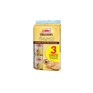 ELITE CRACKERS ΜΕΣΟΓΕΙΑΚΑ (3x105gr.) - (ΦΥΣΙΚΗ)