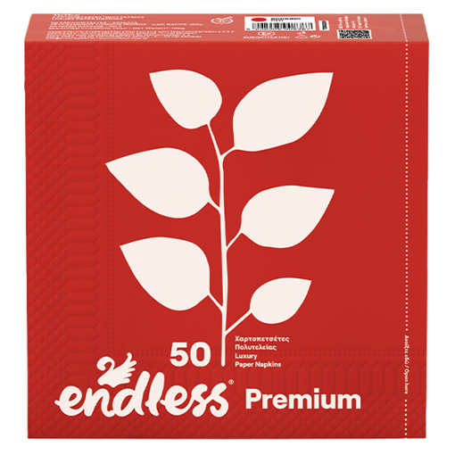 ENDLESS ΧΑΡΤΟΠΕΤΣΕΤΑ PREMIUM 50τεμ. - (33x33cm) (ΚΟΚΚΙΝΗ)