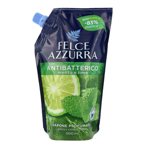 FELCE AZZURRA ΚΡΕΜΟΣΑΠΟΥΝΟ ΑΝΤΑΛΛΑΚΤΙΚΟ 500ml - (MINT & LIME) (ΣΑΚΟΥΛΑ)