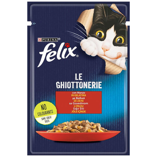 FELIX LE CHIOTTONERIE ΓΑΤΟΤΡΟΦΗ 85gr. - (ΒΟΔΙΝΟ ΣΕ ΖΕΛΕ)