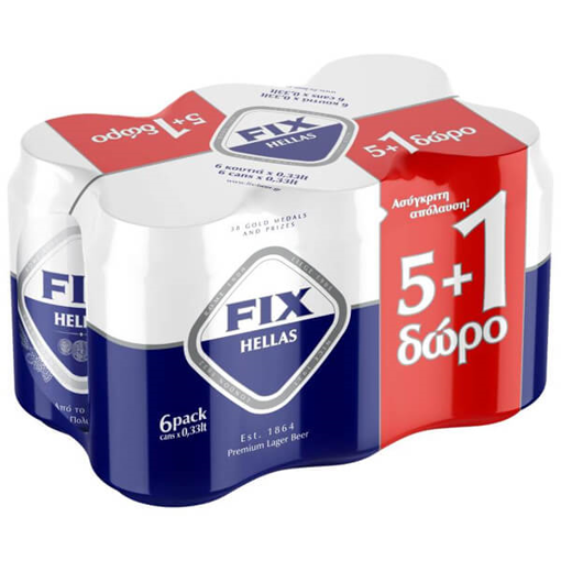 FIX HELLAS ΜΠΥΡΑ 330ml - (5+1 ΔΩΡΟ)