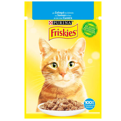 FRISKIES ΓΑΤΟΤΡΟΦΗ ΦΑΚΕΛΑΚΙ 85gr - (ΣΟΛΟΜΟΣ) (ΣΕ ΣΑΛΤΣΑ)