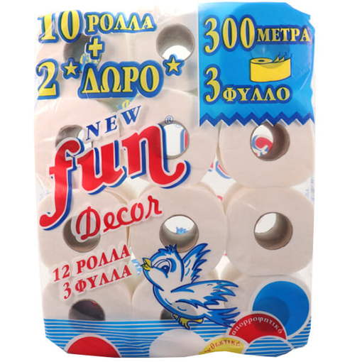 FUN BABY ΧΑΡΤΙ ΡΟΛΛΟ ΥΓΕΙΑΣ 3ΦΥΛΛΟ (12x110gr) - (10+2ρολλά ΔΩΡΟ)