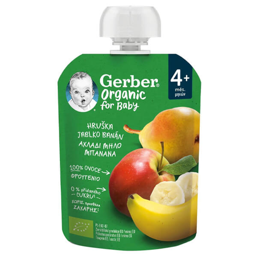 GERBER ΦΡΟΥΤΟΠΟΥΡΕΣ 90gr. - (ΑΧΑΛΔΙ, ΜΗΛΟ & ΜΠΑΝΑΝΑ)