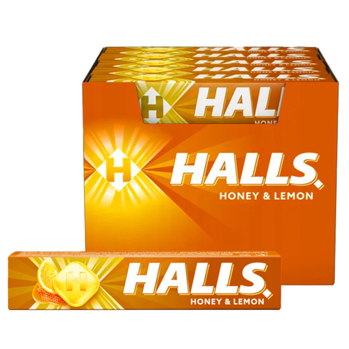 HALLS COOL ΚΑΡΑΜΕΛΕΣ (32grx20τεμ.) - (HONEY & LEMON)