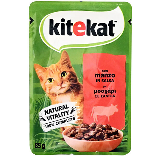 KITEKAT ΓΑΤΟΤΡΟΦΗ 85gr. - (ΜΟΣΧΑΡΙ ΜΕ ΣΑΛΤΣΑ)