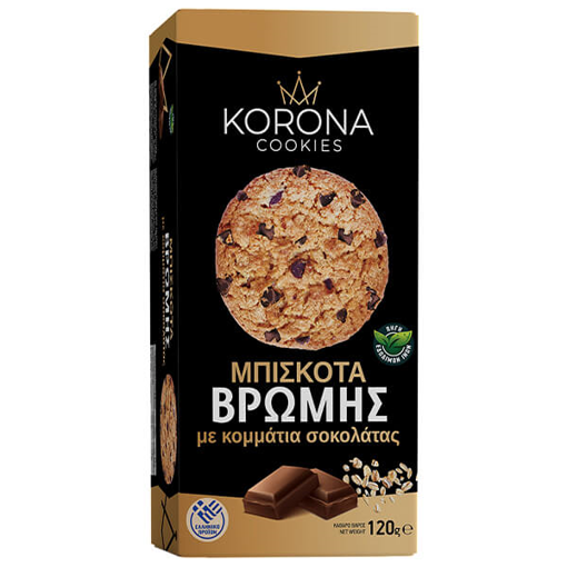 KORONA ΜΠΙΣΚΟΤΑ ΒΡΩΜΗΣ ΜΕ ΚΟΜΜΑΤΙΑ ΣΟΚΟΛΑΤΑΣ 120gr.