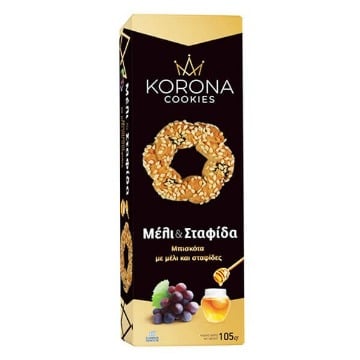 KORONA ΜΠΙΣΚΟΤΑ ΜΕ ΜΕΛΙ ΚΑΙ ΣΤΑΦΙΔΕΣ 105gr.