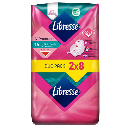 LIBRESSE ΣΕΡΒΙΕΤΑ LONG ULTRA THIN (2x8τεμ.)