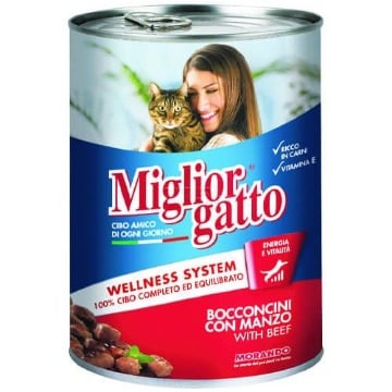 MIGLIOR ΓΑΤΟΤΡΟΦΗ ΚΟΝΣΕΡΒΑ 405gr - (ΒΟΔΙΝΟ)