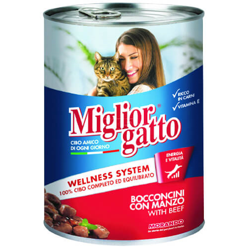 MIGLIOR ΓΑΤΟΤΡΟΦΗ ΚΟΝΣΕΡΒΑ 405gr - (ΒΟΔΙΝΟ)