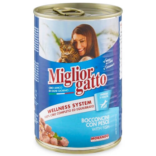 MIGLIOR ΓΑΤΟΤΡΟΦΗ ΚΟΝΣΕΡΒΑ 405gr - (ΨΑΡΙ)