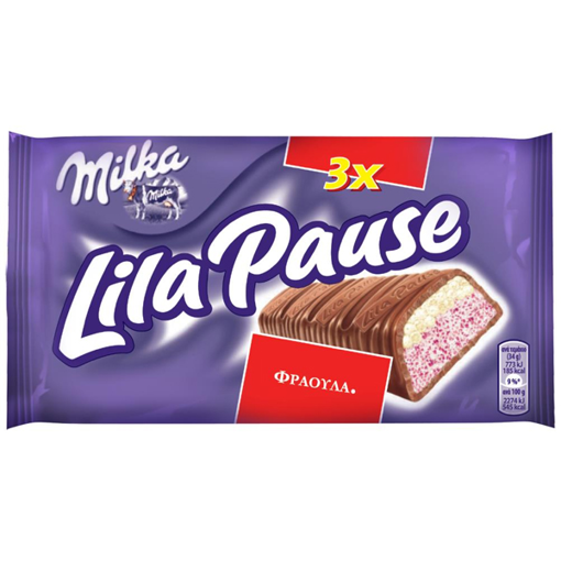 MILKA LILA PAUSE 34gr - (ΦΡΑΟΥΛA) (3x34gr)