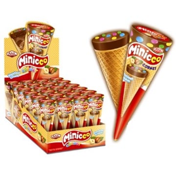 MINICCO CORNET ΧΩΝΑΚΙΑ ΠΡΑΛΙΝΑΣ ΦΟΥΝΤΟΥΚΙΟΥ (24x25gr.)