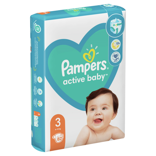 PAMPERS ACTIVE BABY No 3 (82τεμ.) (6-10kg) + PANTS No 3 (76τεμ.) (6-11kg)