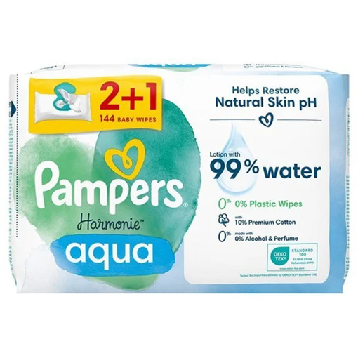 PAMPERS ΜΩΡΟΜΑΝΤΗΛΑ 3x48τεμ. - (HARMONIE) (AQUA) (2+1)