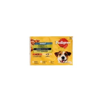 PEDIGREE ΣΚΥΛΟΤΡΟΦΗ ΦΑΚΕΛΑΚΙ 4x100gr. - (ΜΟΣΧΑΡI & ΣΥΚΩΤΙ & ΛΑΧΑΝΙΚΑ)