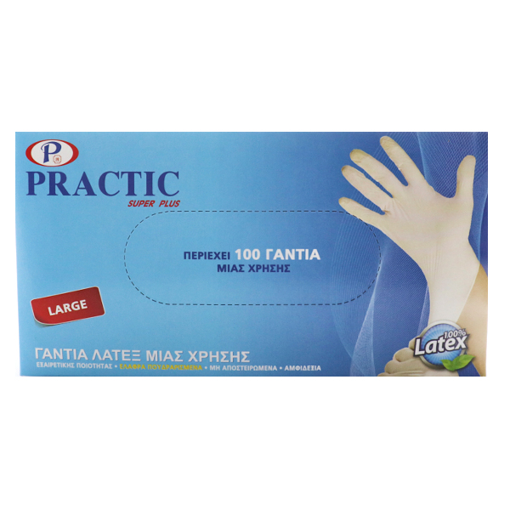 PRACTIC ΓΑΝΤΙΑ ΛΑΤΕΞ (100τεμ.) - (LARGE)