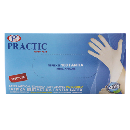 PRACTIC ΓΑΝΤΙΑ ΛΑΤΕΞ (100τεμ.) - (MEDIUM)