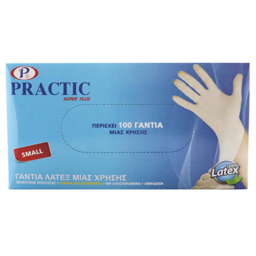 PRACTIC ΓΑΝΤΙΑ ΛΑΤΕΞ (100τεμ.) - (SMALL)