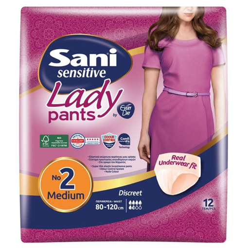 SANI LADY ΠΑΝΑ ΑΚΡΑΤΕΙΑΣ Νo 2 (12τεμ.) - (MEDIUM)