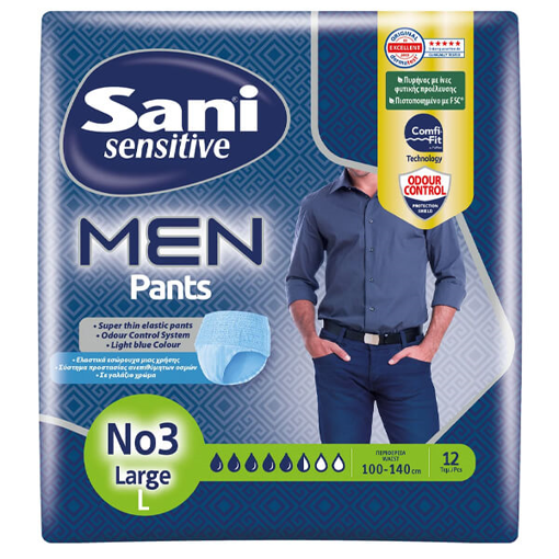 SANI MEN ΠΑΝΑ ΑΚΡΑΤΕΙΑΣ Νo 3 (12τεμ.) - (LARGE)