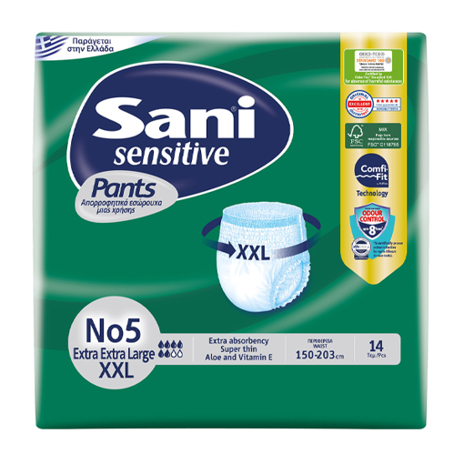 SANI PANTS No 5 (14τεμ.) ΕΛΑΣΤΙΚΗ ΠΑΝΑ ΑΚΡΑΤΙΑΣ - (XXL)