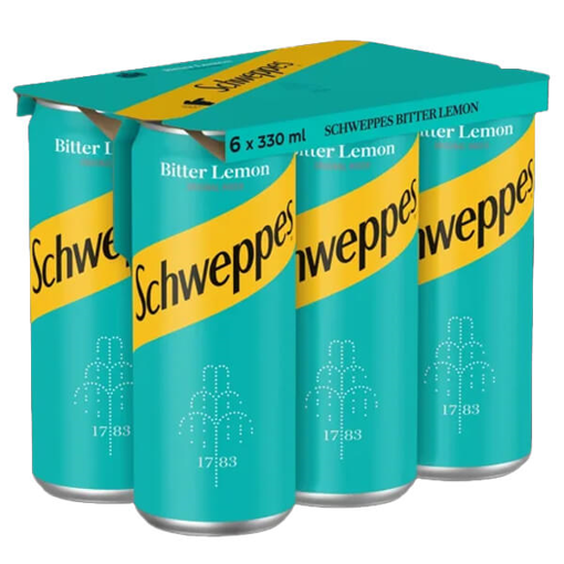 SCHWEPPES BITTER LEMON 330ml (6τεμ)