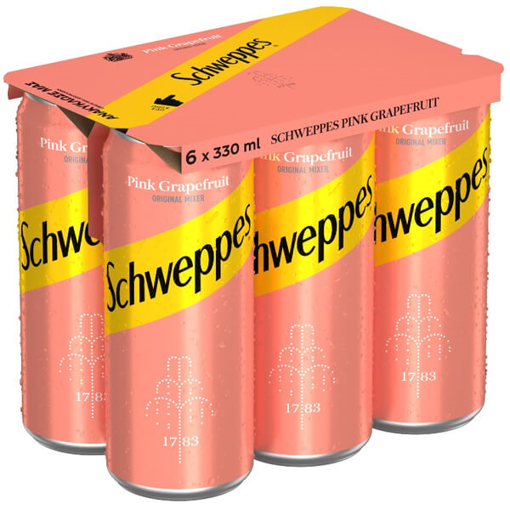 SCHWEPPES PINK GRAPEFRUIT 330ml (6τεμ)