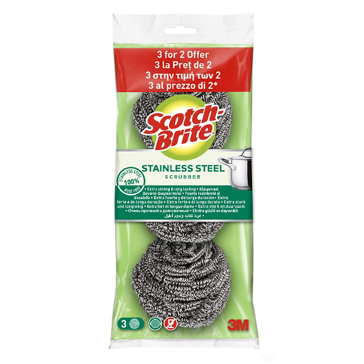 SCOTCH BRITE ΣΦΟΥΓΓΑΡΑΚΙΑ INOX - (2+1τεμ.)