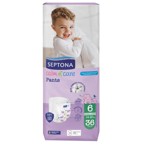 SEPTONA CALM N CARE BABY PANTS EXTRA LARGE No 6 (36τεμ.) - (14-20kg)