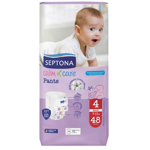 SEPTONA CALM N CARE BABY PANTS MAXI No 4 (48τεμ.) - (7-13kg)