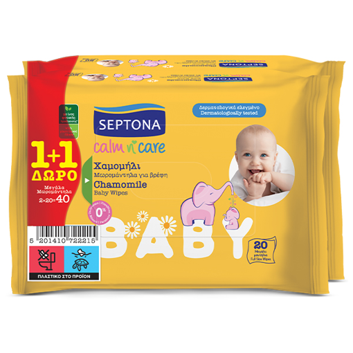 SEPTONA ΜΩΡΟΜΑΝΤΗΛΑ CALM N CARE (2x20τεμ.) - (ΧΑΜΟΜΗΛΙ)