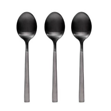 TNS ΚΟΥΤΑΛΙΑ ΦΑΓΗΤΟΥ INOX (3τεμ.) (ΜΑΥΡΑ) - (03-950-4075)