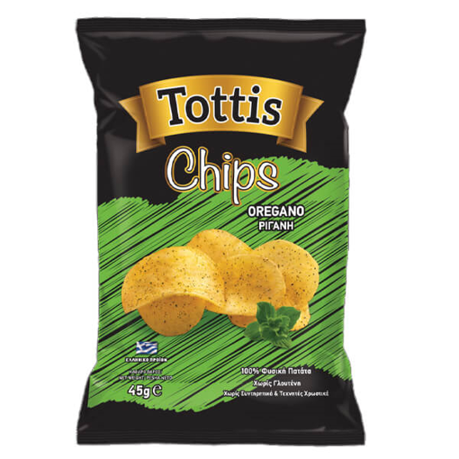 TOTTIS CHIPS 45gr. - (ΡΙΓΑΝΗ)
