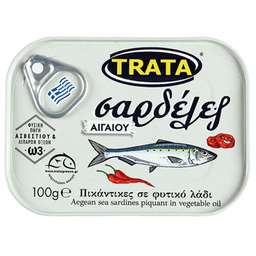 TRATA ΣΑΡΔΕΛΑ 100gr. ΠΙΚΑΝΤΙΚΕΣ - (ΣΕ ΦΥΤΙΚΟ ΛΑΔΙ)